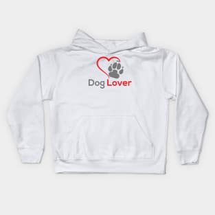 Dog Lover Quote Paw Print and Heart Kids Hoodie